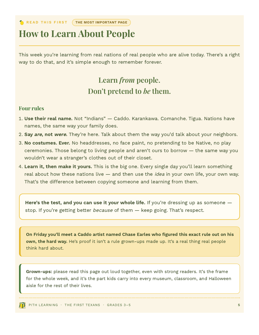 Interior page: How to Learn About People
