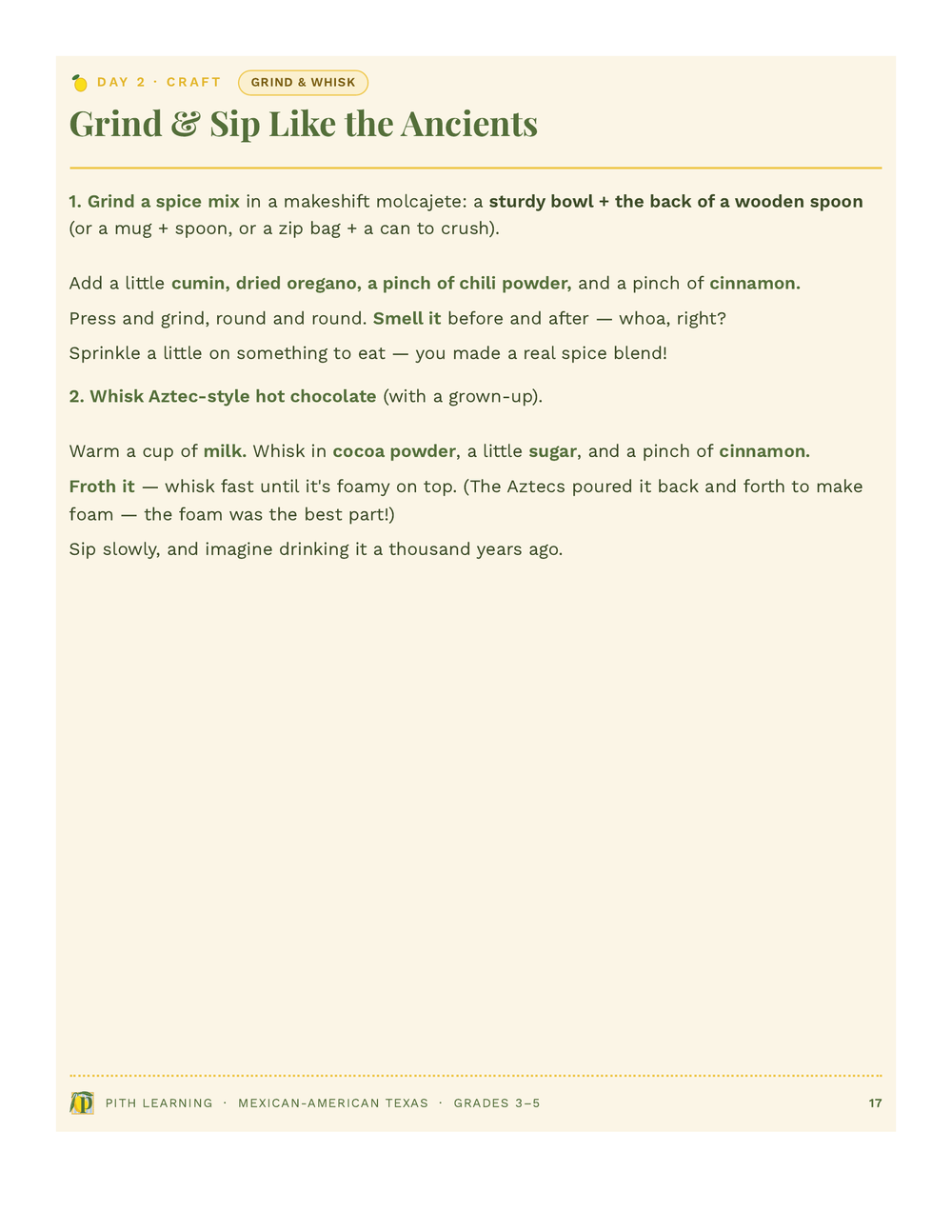 Interior page: Grind & Sip Like the Ancients